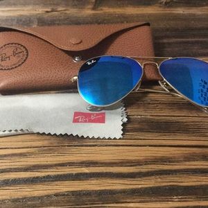 Ray Ban Mirrored Aviator Sunglasses